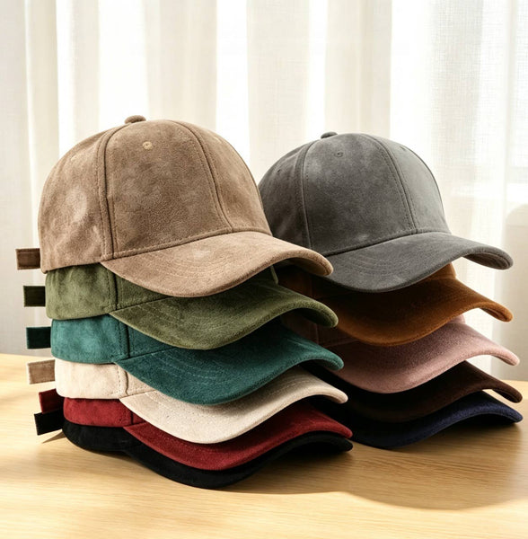 Faux Suede Baseball Cap Fall Solid Color Dad Hat: Brown / M - Lulu Bella Boutique