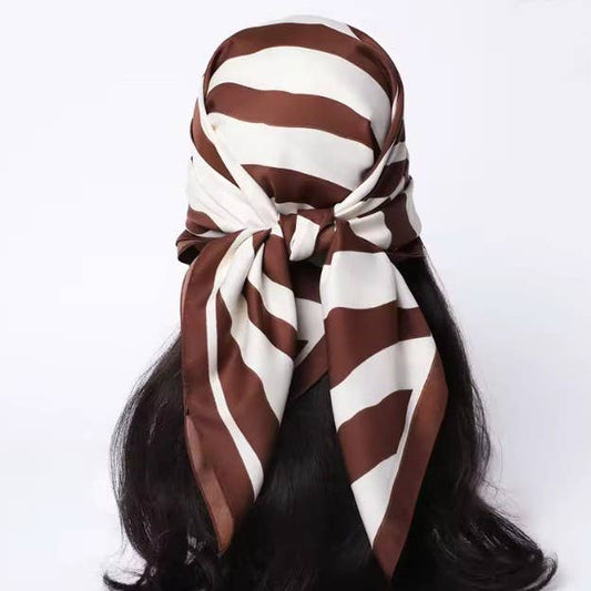 Large Vintage Zebra Print Bandana Scarf