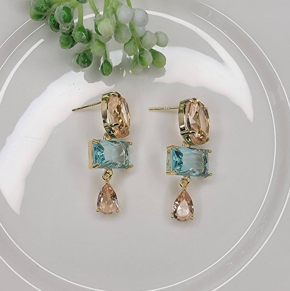 Handmade Semi-precious Stone Dangle Earrings