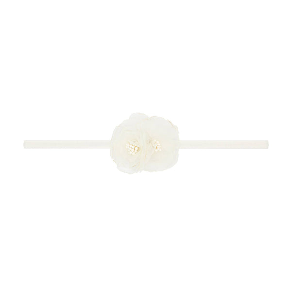 Baby Bling® Flower Skinny soft nylon headband: Magnolia Dusty Blue