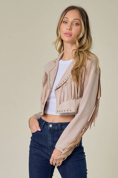 Fringe Stud Jacket - Lulu Bella Boutique