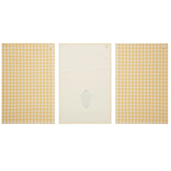 Buzzy Bees Ruffled Tea Towel Set of 3 19x28 - Lulu Bella Boutique