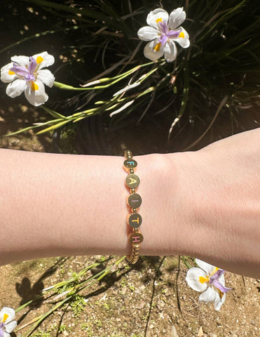 Gold Faith Letter Bracelet: Small