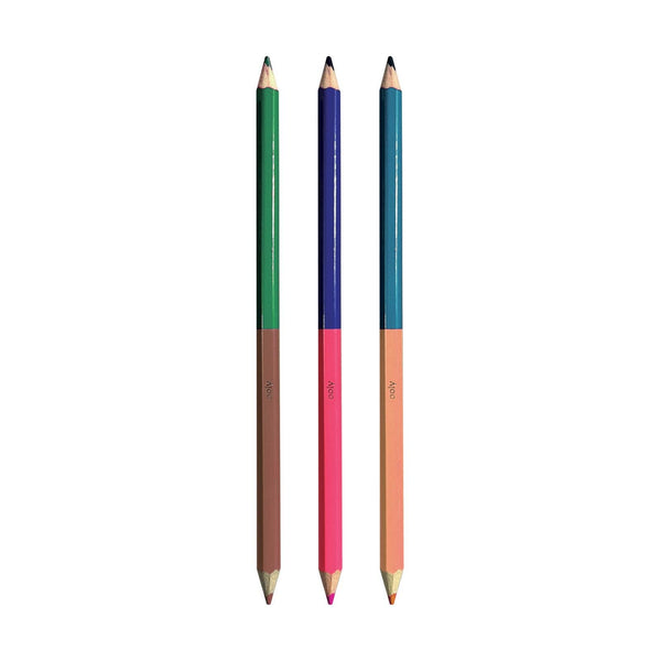 2 Of A Kind: Double-Ended Colored Pencils (Set of 12 / 24 Co - Lulu Bella Boutique