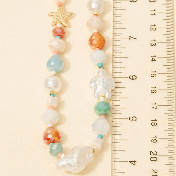 Pearl And Starfish Mixed Beaded Necklace: G