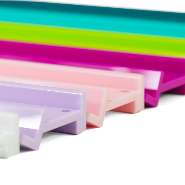 MAHJONG RACKS | Premium Acrylic | 4 Racks + 4 Pushers: Solid Macaron Blue
