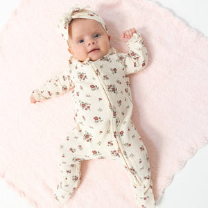 2 Way Zipper Footie - Misty Rose Floral