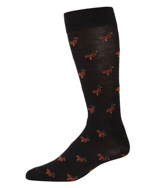 MeMoi Duck Cashmere Men's Crew Socks: Black / 10 13