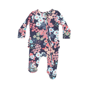 2 Way Zipper Footie- Japonisme Blossom Floral