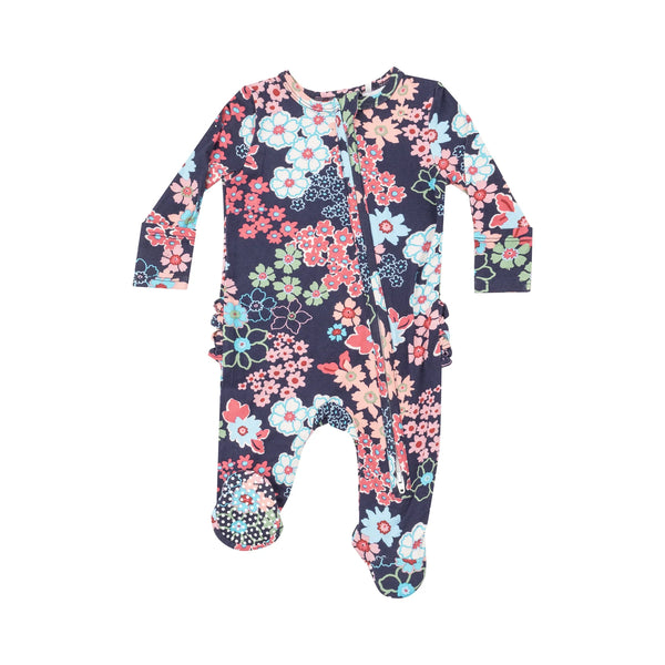 2 Way Zipper Footie- Japonisme Blossom Floral