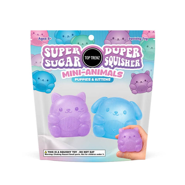 Super Duper Sugar Squisher - Mini Kitty &Puppy (Two Pack) - Lulu Bella Boutique