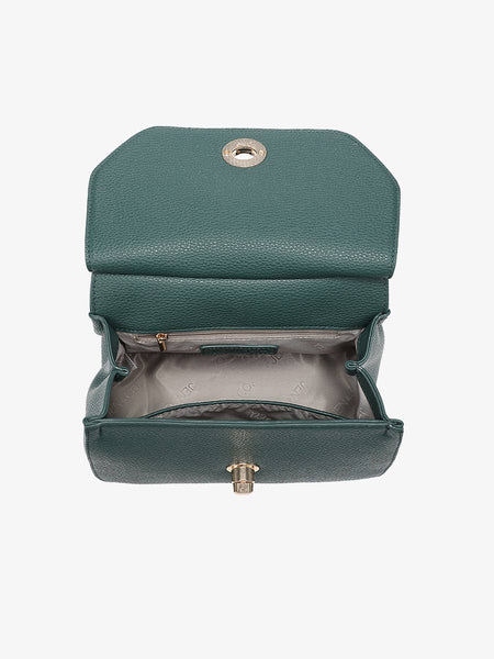 M2767 Lottie Twist Lock Crossbody Bag w/ Chain Strap: Hunter Green - Lulu Bella Boutique