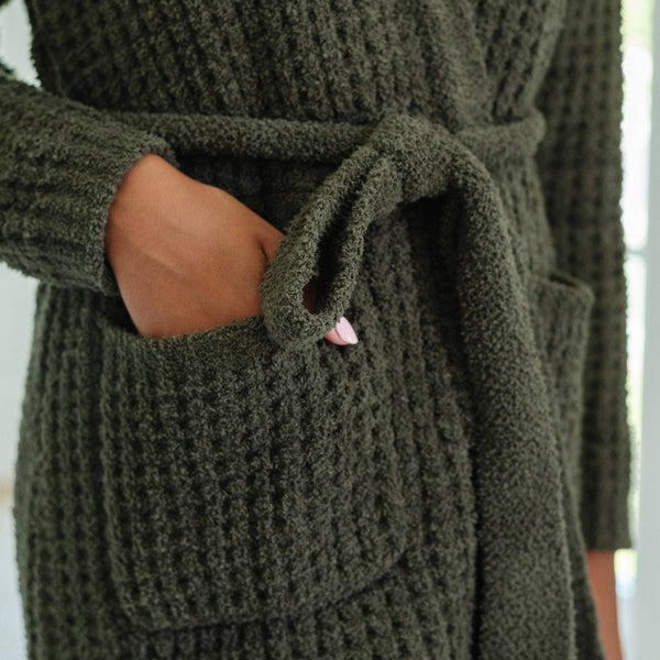 WAFFLE KNIT ROBES: Oxford / Large - Lulu Bella Boutique