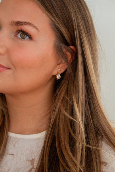 Bezel Gemstone Hoop Earrings: Black
