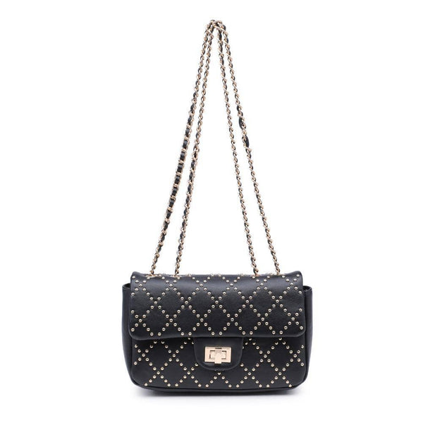 Avery Studded Crossbody: Chocolate - Lulu Bella Boutique