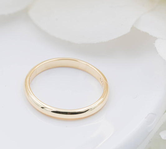 14K Gold-Plated Gold Band Baby Ring - 2mm Band: 0 - Lulu Bella Boutique
