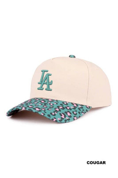 La City Logo Two Tone Canvas Cotton Cap: DK FOREST / 1 (ONE SIZE) - Lulu Bella Boutique