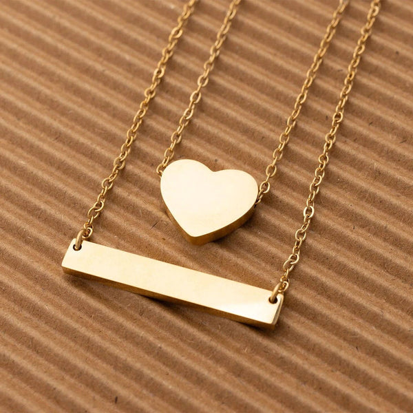 14K Gold Filled PLUS™ Blank Heart Necklace: Gold