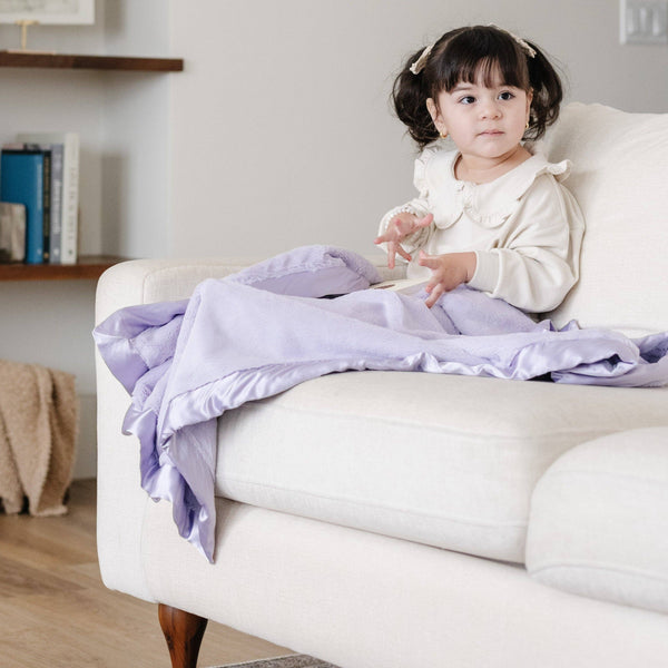 SATIN BORDER RECEIVING BLANKETS: Gray - Lulu Bella Boutique