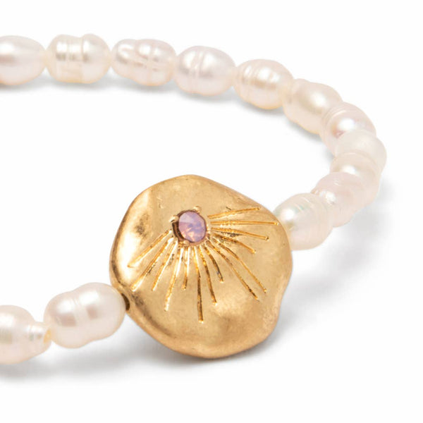 Pearl Affirmation Bracelet - Love/Gold - Lulu Bella Boutique