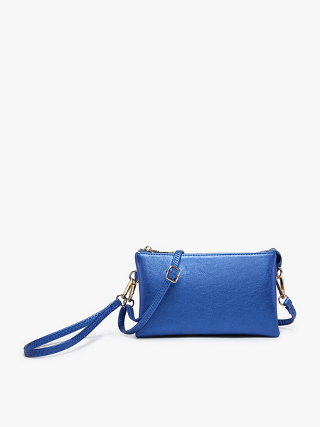 M013 Riley Monogrammable 3 Compartment Crossbody/Wristlet: Earth Grey - Lulu Bella Boutique