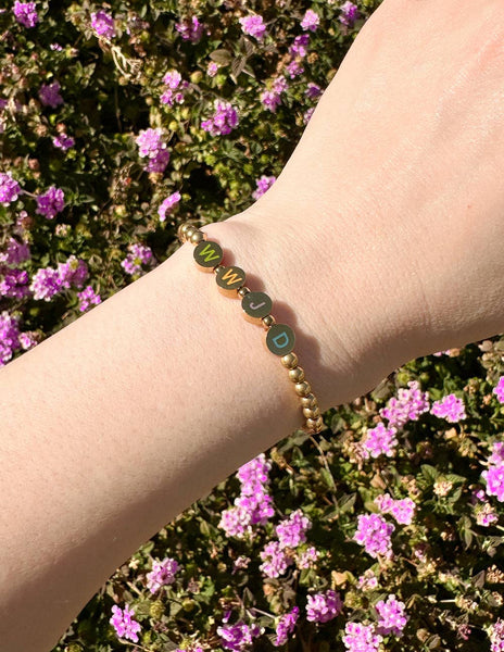 Gold WWJD Letter Bracelet: Small
