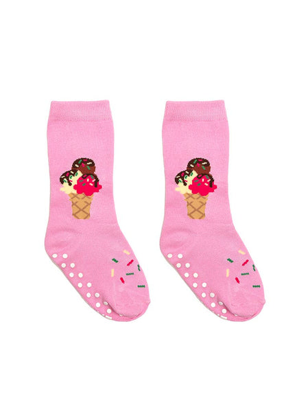 3D Packaged Socks - Kids - Ice Cream Cone w/Sprinkles -Pink