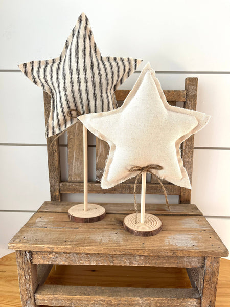 2pc. Rustic 4th of July Star Set - Farmhouse Stripe - Lulu Bella Boutique