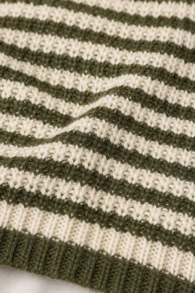 Soft Touch Textured Stripe Sweater: OLIVE