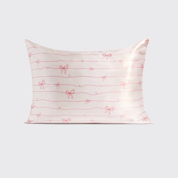 Satin Pillowcase in Striped Bows - Lulu Bella Boutique