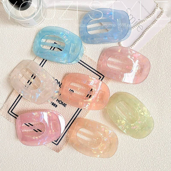 Jumbo Lay Flat Oval Hair Claw Clips Secure Styling | 40H1040: OFF WHITE - Lulu Bella Boutique