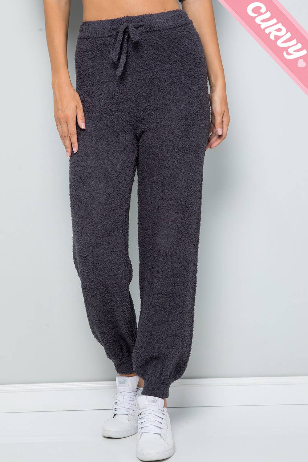 TEDDY CASUAL JOGGERS: CHARCOAL / Plus Size / 2XL