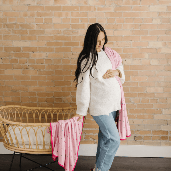 Cherry Swaddle Blanket: Adult (57" x 72") - Lulu Bella Boutique