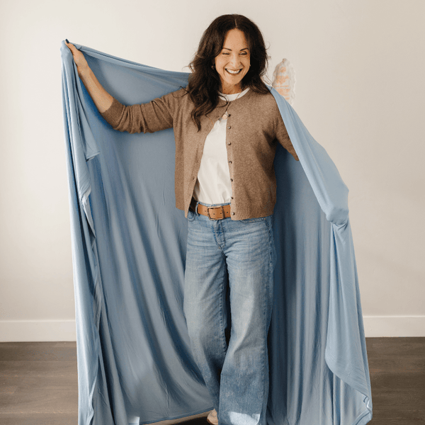 Chambray Swaddle Blanket: Adult - Lulu Bella Boutique