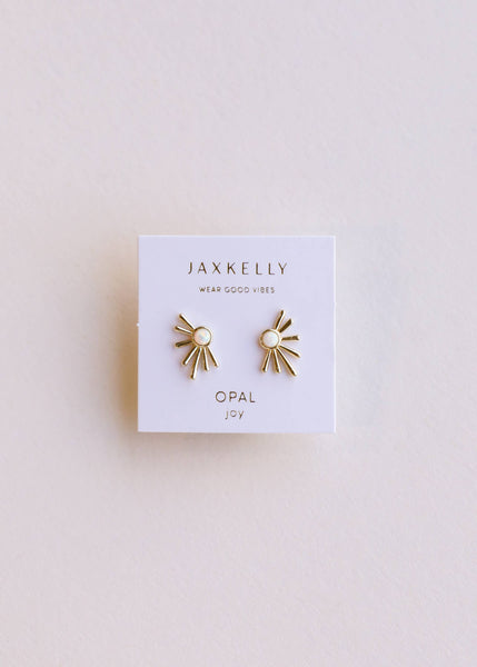 Sun Ray - White Opal - Earring