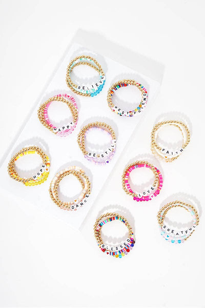 Best Friend Rubber Bead Kids Stretch Bracelet: PH / ONE