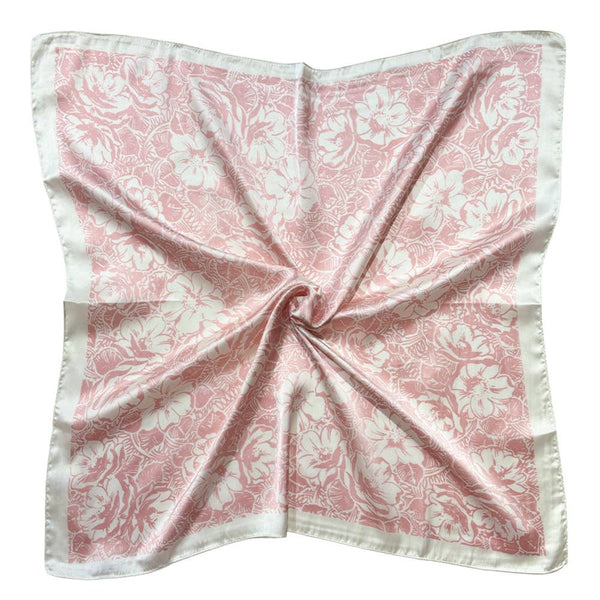 FLORAL PRINT SQUARE SCARF, WLQS 108: BLU - Lulu Bella Boutique