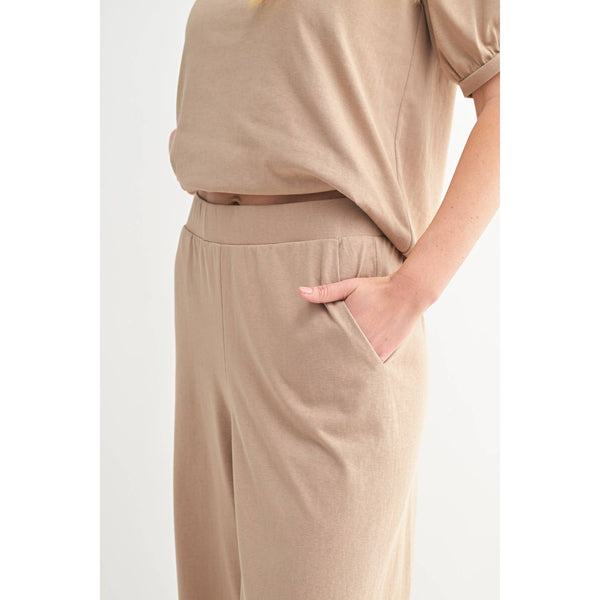 KNIT PANTS: Taupe - Lulu Bella Boutique