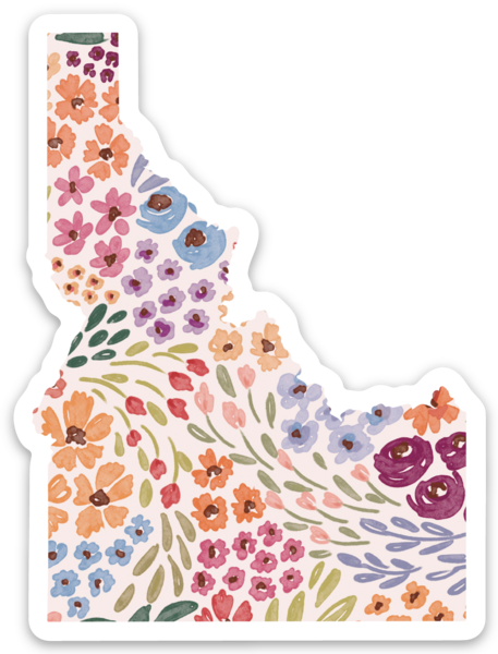 Idaho Floral State Sticker, 3x3 in.: Countryside Blooms - Lulu Bella Boutique