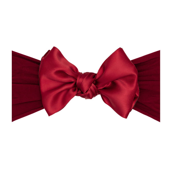 Baby Bling® Satin FAB® soft nylon headband with satin bow: Mushroom - Lulu Bella Boutique