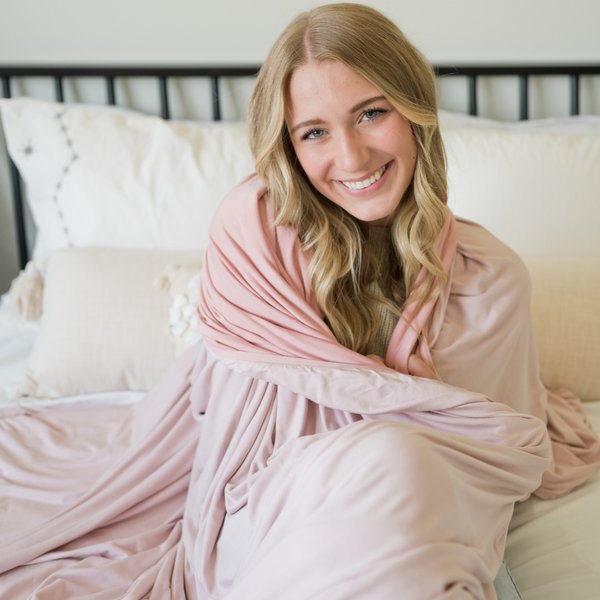 Blush Swaddle Blanket Cooling, Sand Proof, Like a Hug, Adult: Adult