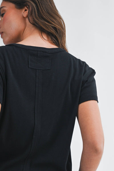 8599HK Essential Soft Crewneck Tee: Black / Contemporary / S - Lulu Bella Boutique