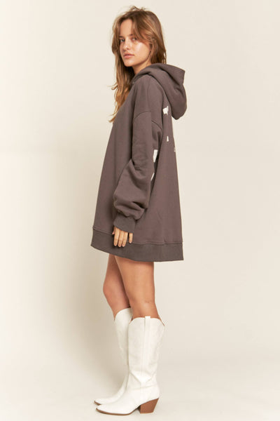 BE YOURSELF HOODIE SWEATER - JJT6145: ASH BLACK / S/M - Lulu Bella Boutique