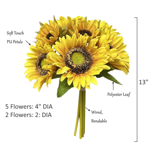 Rustic antique collection-Real Touch Sunflower Bundle: Rich Wine