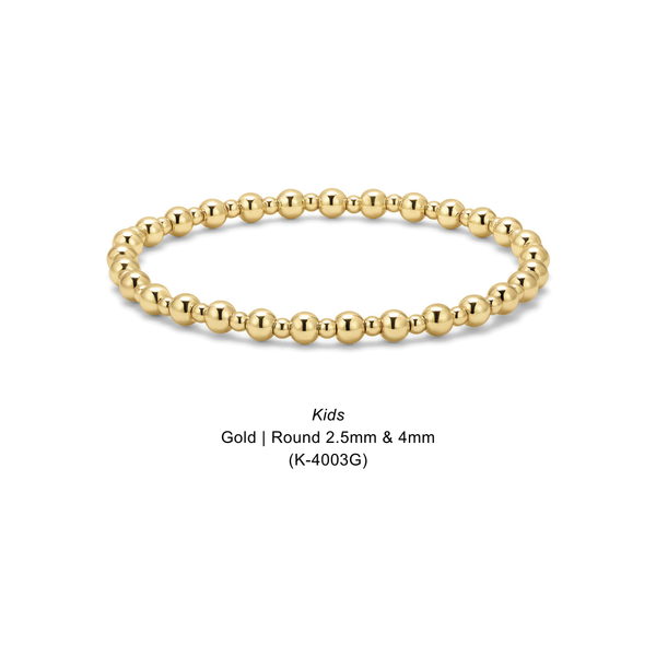 Kids Fashion Fortunes | Sweet Little Shimmers & Shines: Kids Gold | Round 3mm (K-3000G) - Lulu Bella Boutique