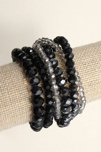 GLASS BEADED STRETCH BRACELET SET | 51B3032706: LAVENDER - Lulu Bella Boutique