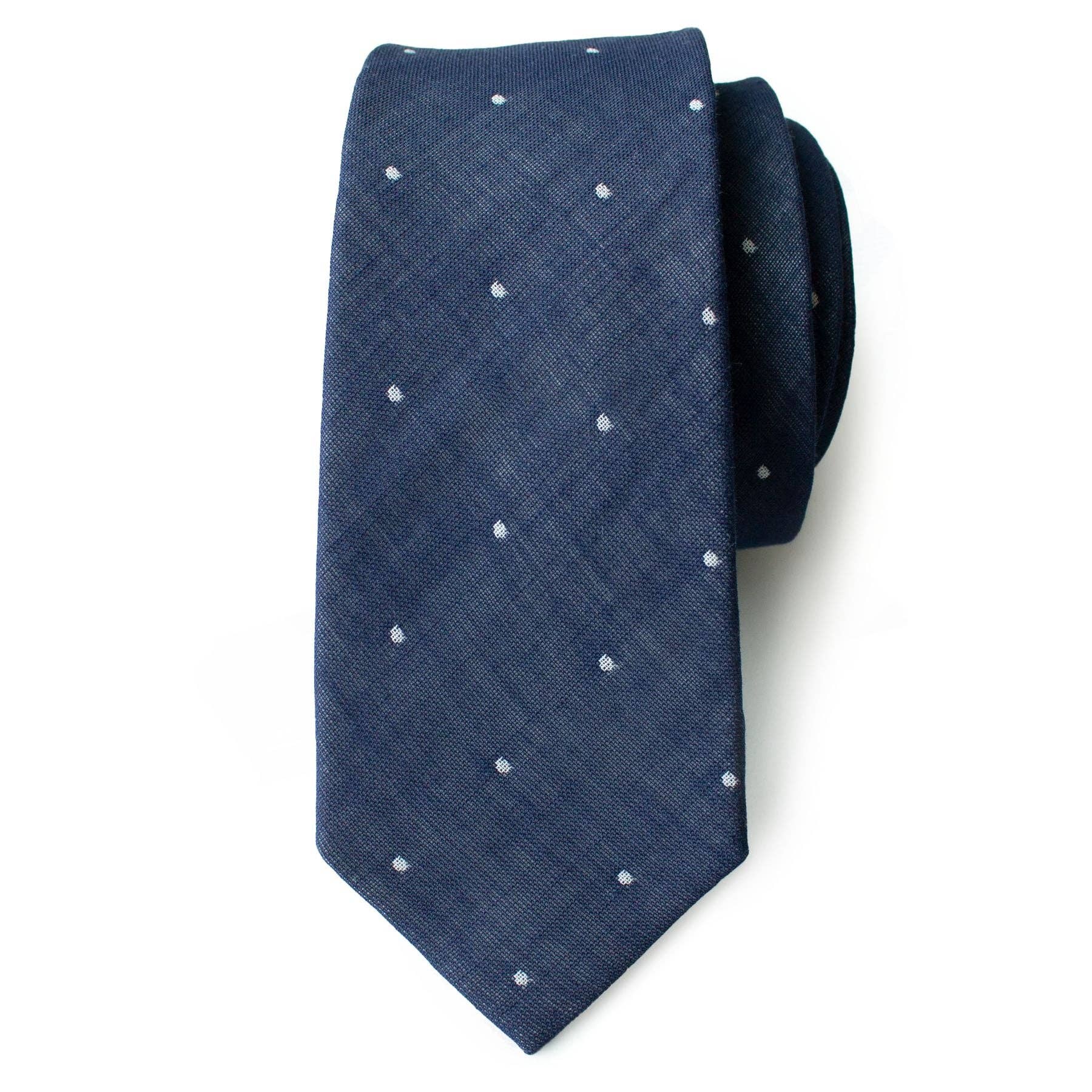 Navy Dot Men's Tie: Mens Big & Tall - 3" wide x 62" long