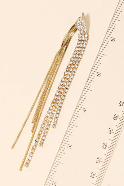 Rhinestone Rope Chain Fringe Earrings: G