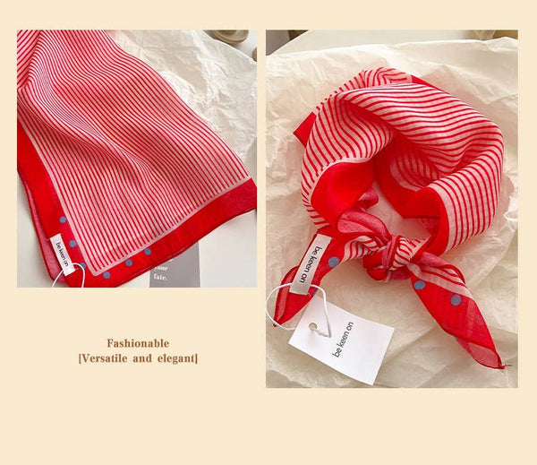 Red Passion Floral Bandana Square scarf - Lulu Bella Boutique