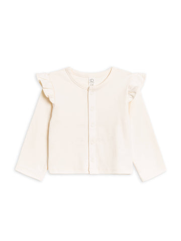 Organic Baby Hazel Cardigan - Ivory: 6-12M - Lulu Bella Boutique